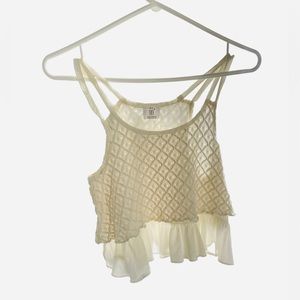 Zara Cream Crochet Crop Top